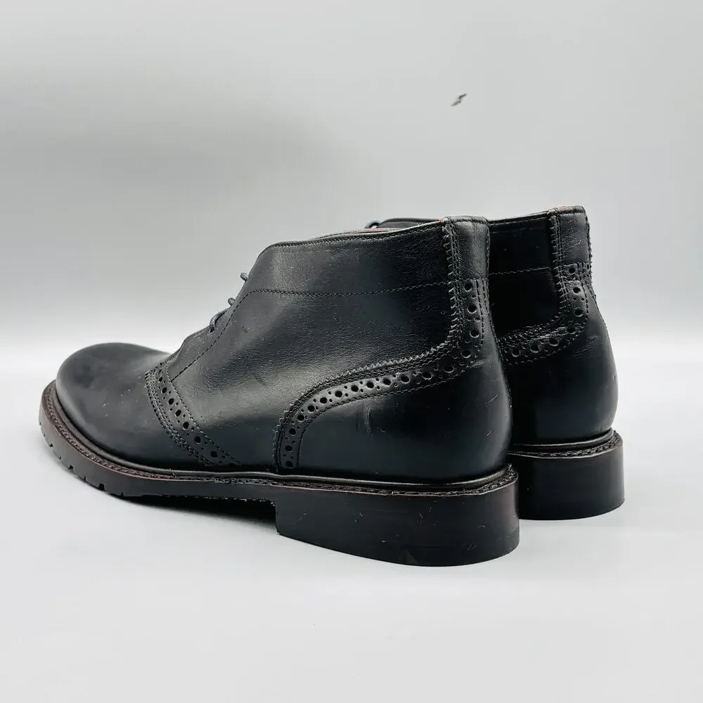 Ariat Boots Mens 8.5 Black Leather Two24 Chukka Ankle Brogue Lug Sole Lace Up